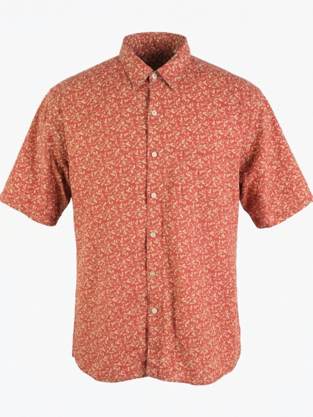 Tori Richard Button Up Shirt Mens Medium Red Cotton Lawn Graphic Short Sleeve